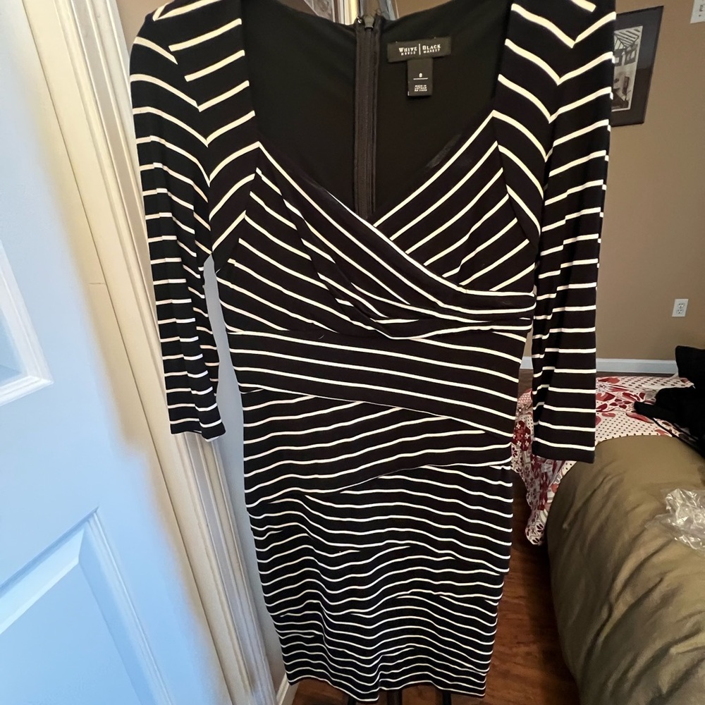 Black and White Striped Dress